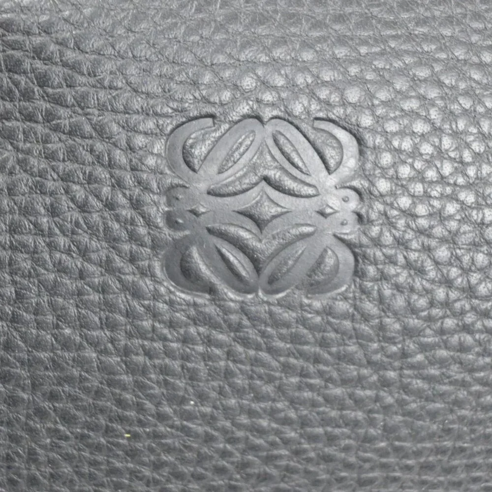 LOEWE Logo Anagram 2Way Shoulder Hand Bag Leather Black GHW Spain 95RL702 - Picture 6 of 16